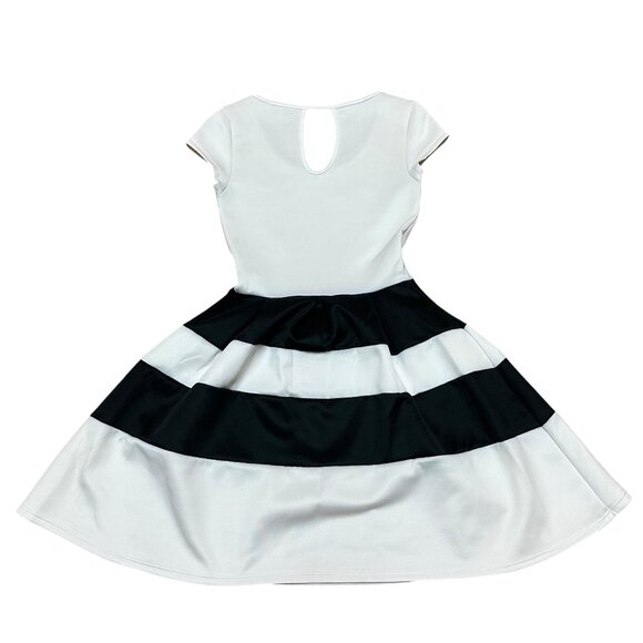 Charlotte Russe - Women's Black and White Striped Fit & Flare Dress - Size S - Picture 4 of 9